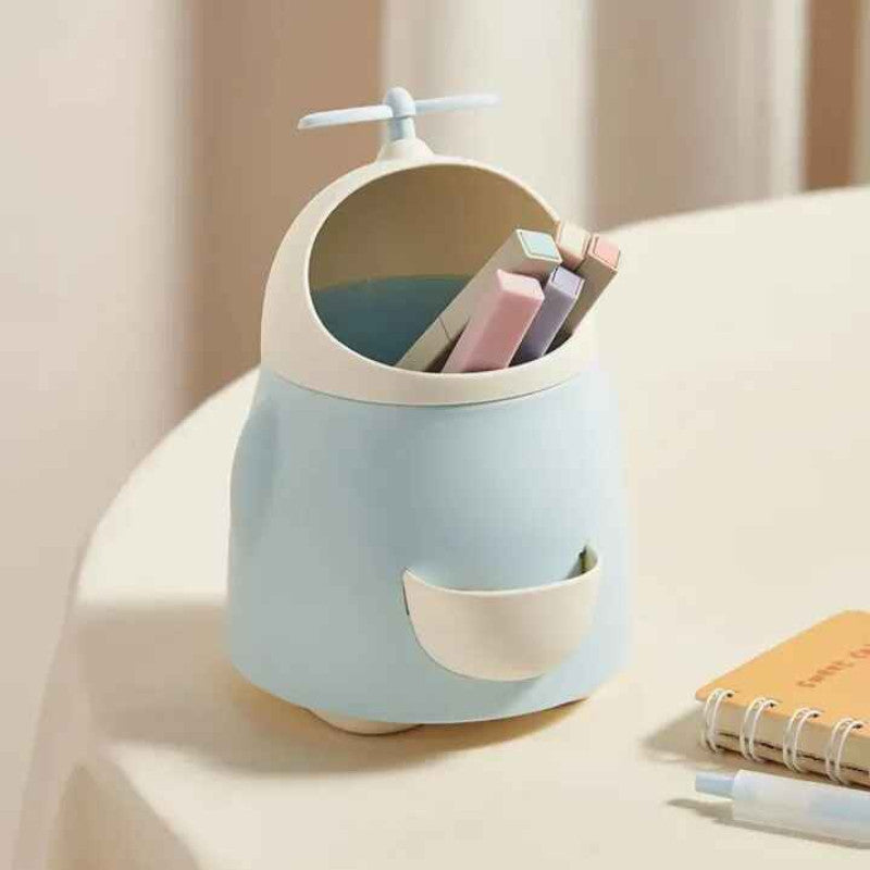 Cute Fan Design Storage Bucket, Multifunctional Pen Holder With Sharpener, Desktop Makeup Brush Storage Box Cute Fan Design Storage Bucket, Multifunctional Pen Holder With Sharpener, Desktop Makeup Brush Storage Box